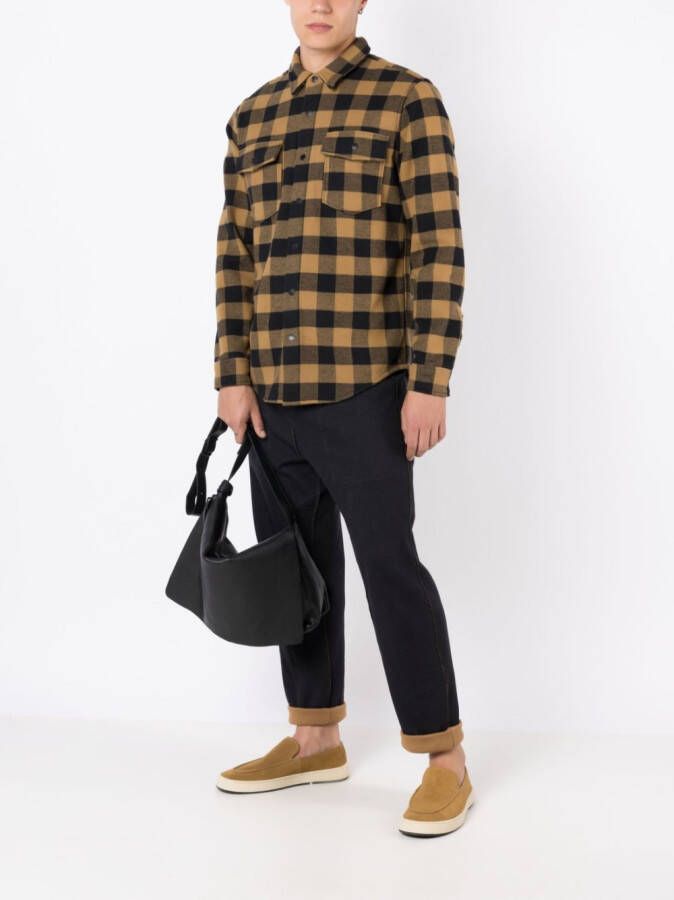 Osklen Geruit shirtjack Bruin