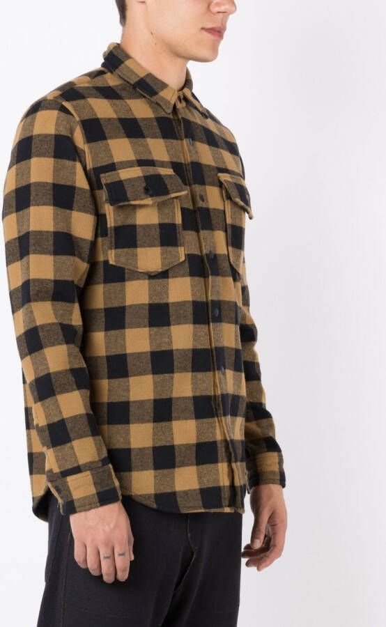 Osklen Geruit shirtjack Bruin