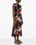 Osklen Midi-jurk met bladerprint Zwart - Thumbnail 2