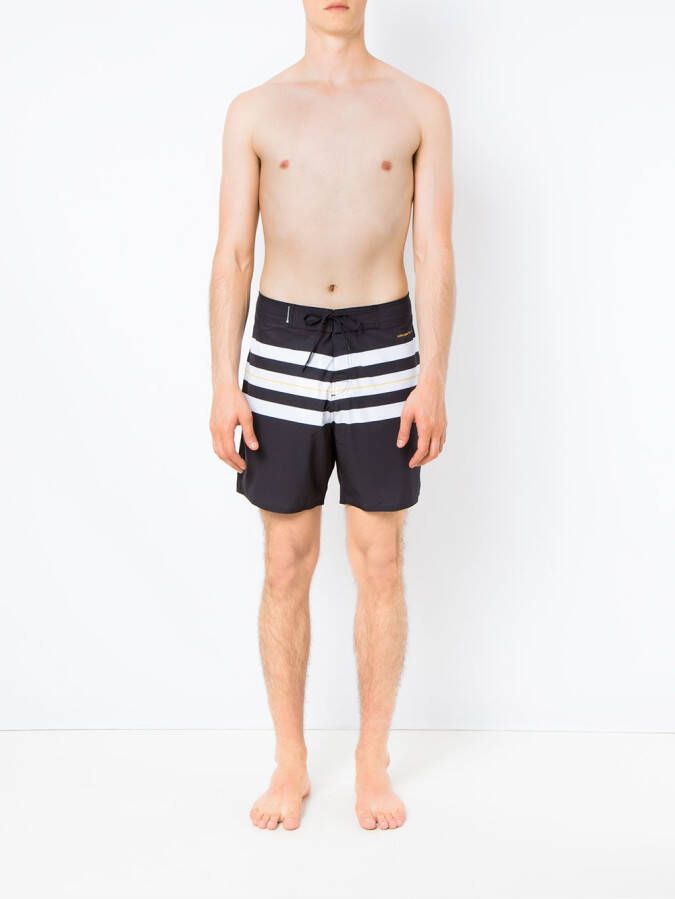 Osklen striped swim trunks Zwart