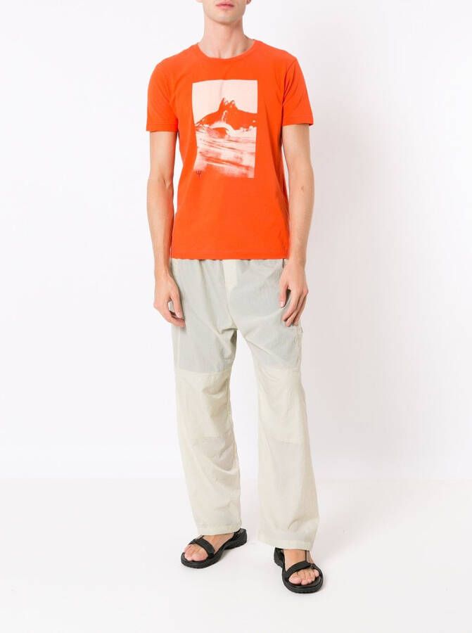 Osklen T-shirt met grafische print Oranje