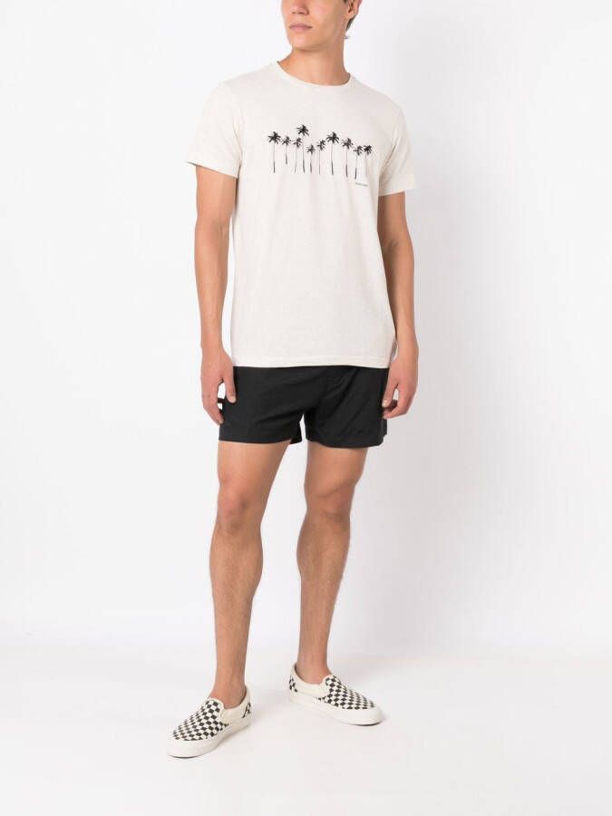 Osklen T-shirt met palmboomprint Beige