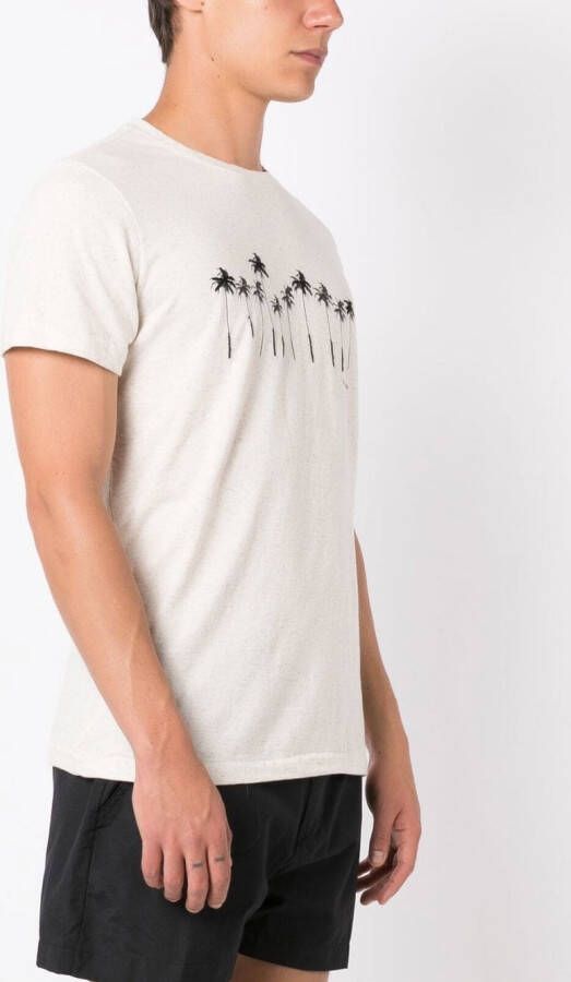 Osklen T-shirt met palmboomprint Beige