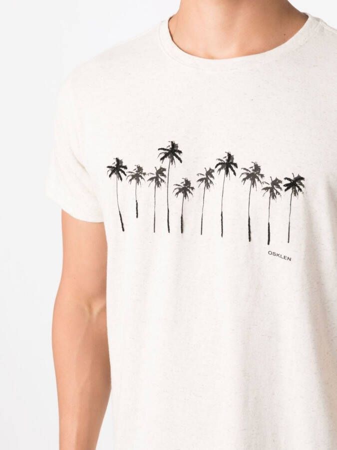 Osklen T-shirt met palmboomprint Beige