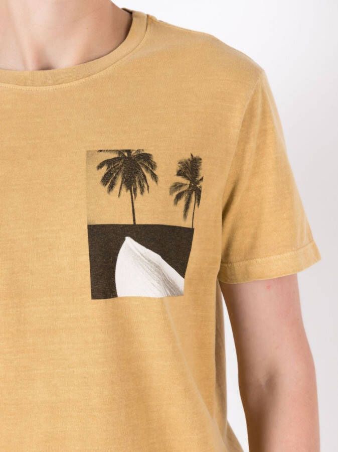 Osklen T-shirt met palmprint Geel