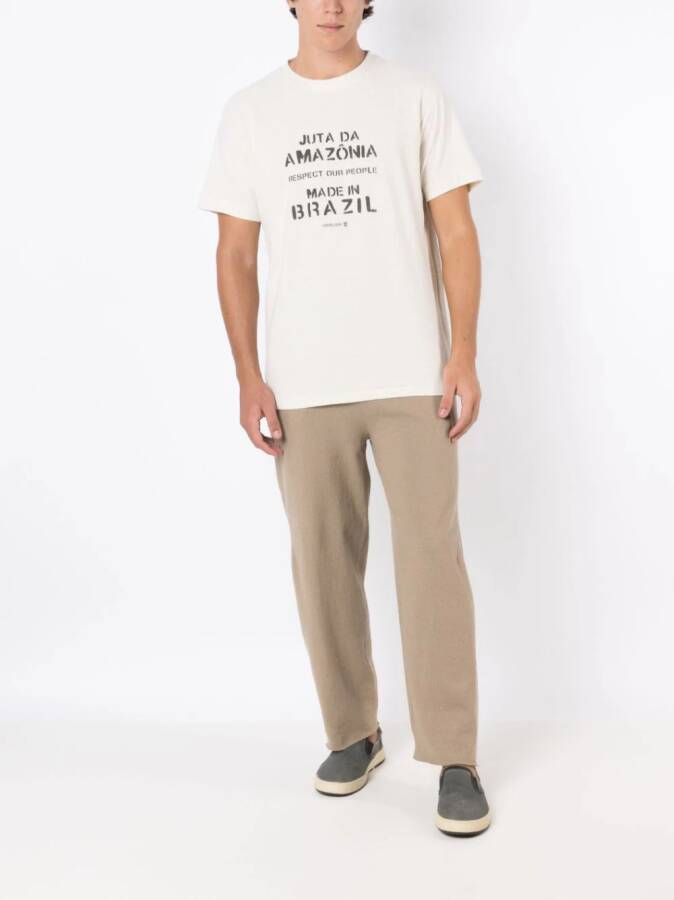 Osklen T-shirt met tekst Beige