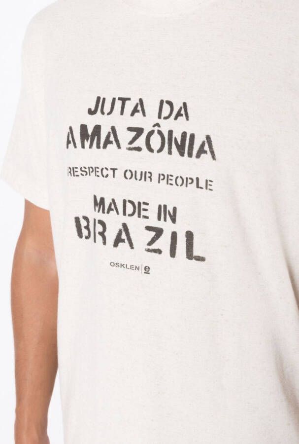 Osklen T-shirt met tekst Beige