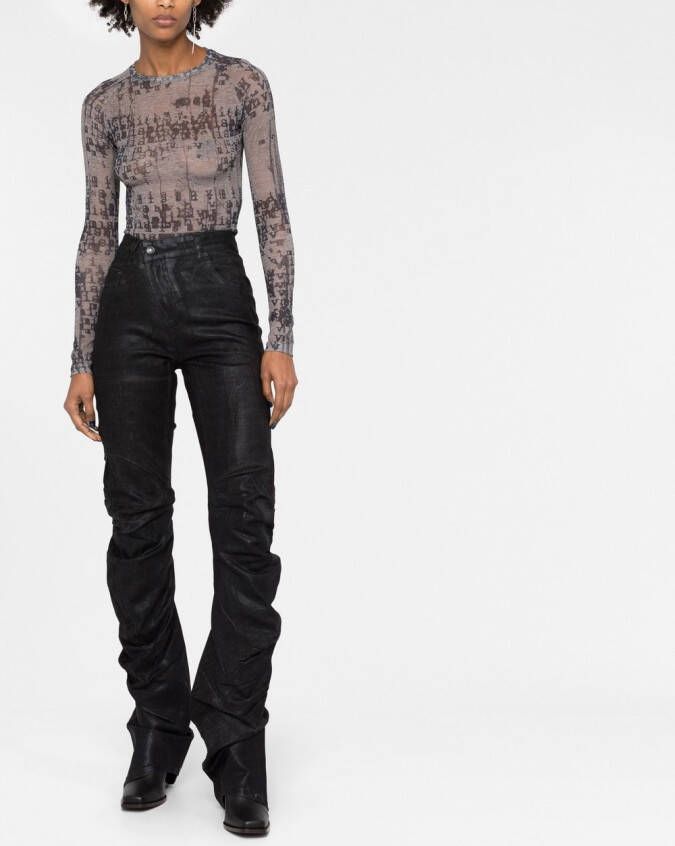 Ottolinger Gedrapeerde jeans Zwart