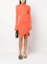Ottolinger Midi-jurk met asymmetrische hals Oranje - Thumbnail 2