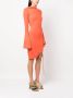 Ottolinger Midi-jurk met asymmetrische hals Oranje - Thumbnail 3
