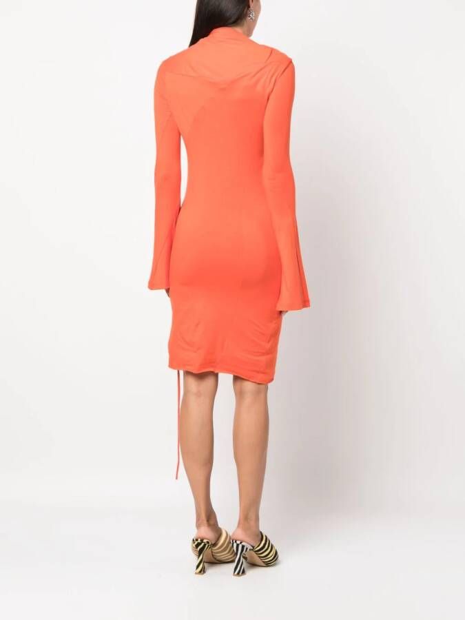 Ottolinger Midi-jurk met asymmetrische hals Oranje
