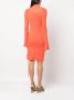Ottolinger Midi-jurk met asymmetrische hals Oranje - Thumbnail 4