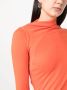 Ottolinger Midi-jurk met asymmetrische hals Oranje - Thumbnail 5