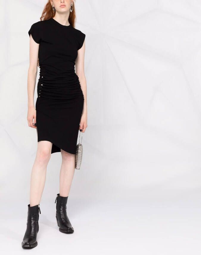 Rabanne Asymmetrische midi-jurk Zwart