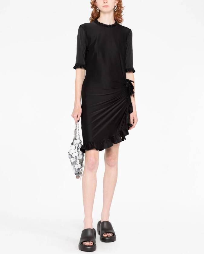 Rabanne Asymmetrische mini-jurk Zwart