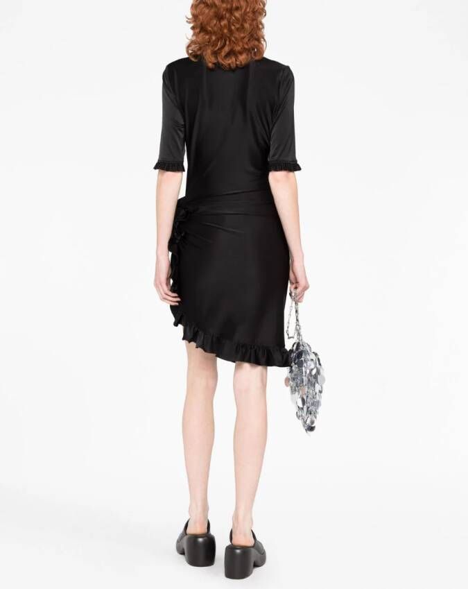 Rabanne Asymmetrische mini-jurk Zwart