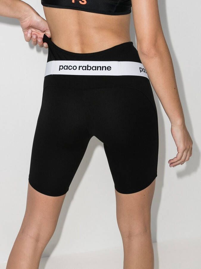 Rabanne Fietsshorts met logoprint Zwart