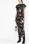 Rabanne Maxi-jurk met bloemenprint Zwart - Thumbnail 2