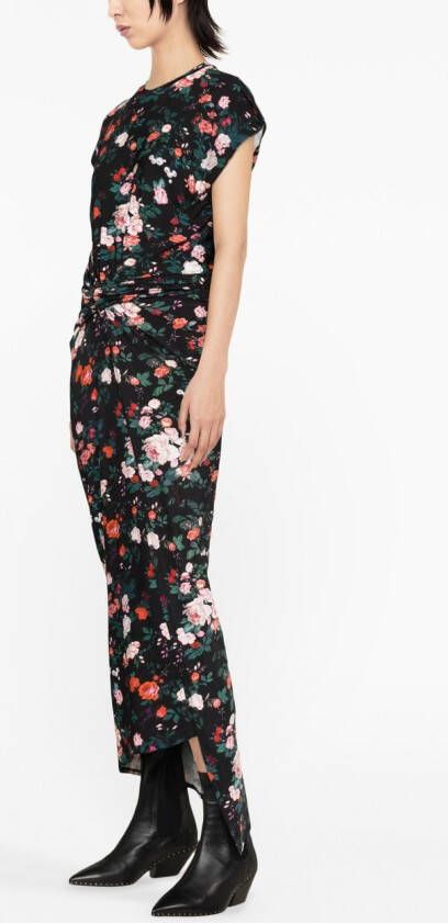 Rabanne Maxi-jurk met bloemenprint Zwart