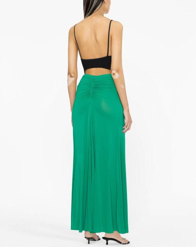Rabanne Rok met gesmockt detail Groen