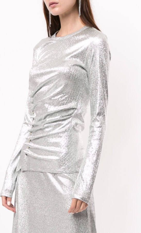 Rabanne Gedrapeerde blouse Zilver