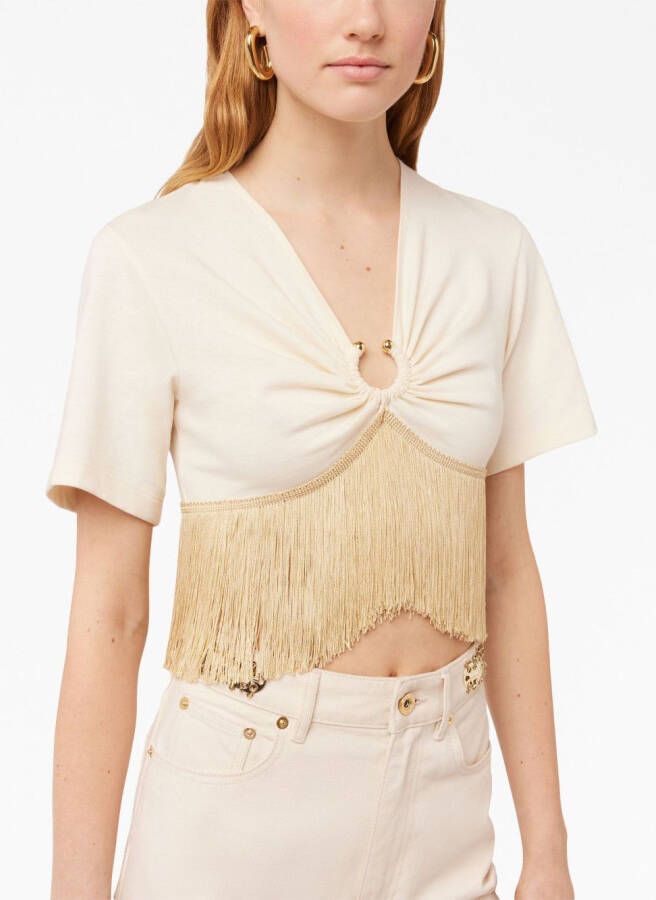 Rabanne Gesmockte rok Beige