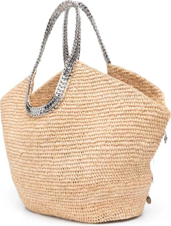 Rabanne Grote bucket-tas Beige