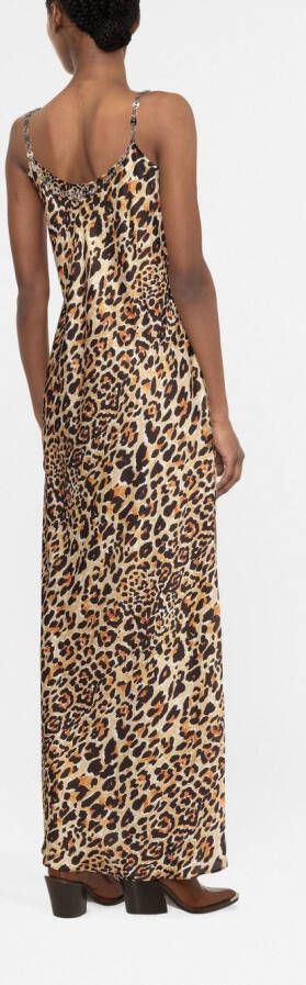 Rabanne Maxi-jurk met luipaardprint Beige