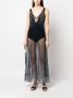 Rabanne Maxi-jurk met studs Blauw - Thumbnail 2
