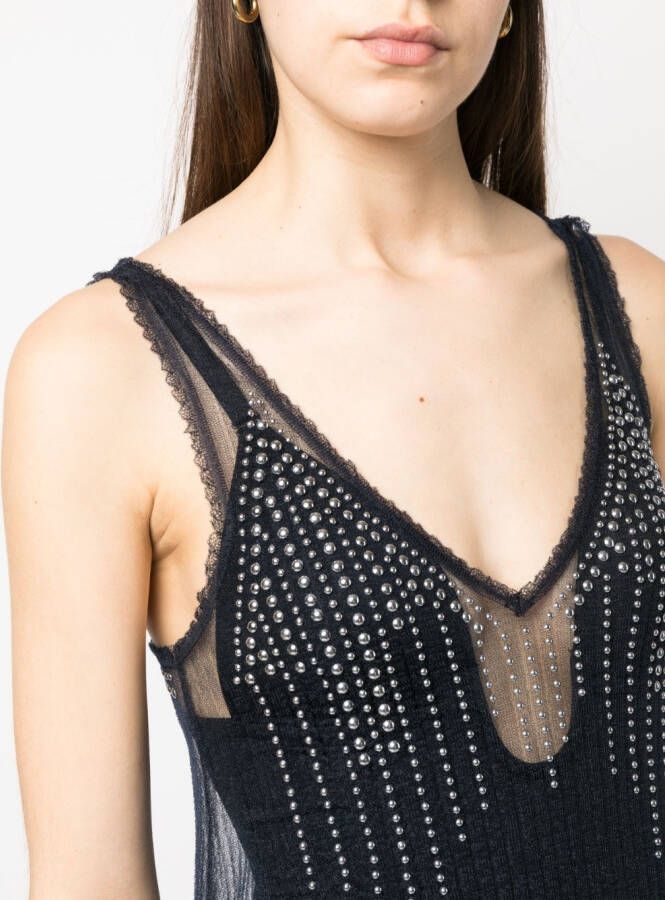 Rabanne Maxi-jurk met studs Blauw