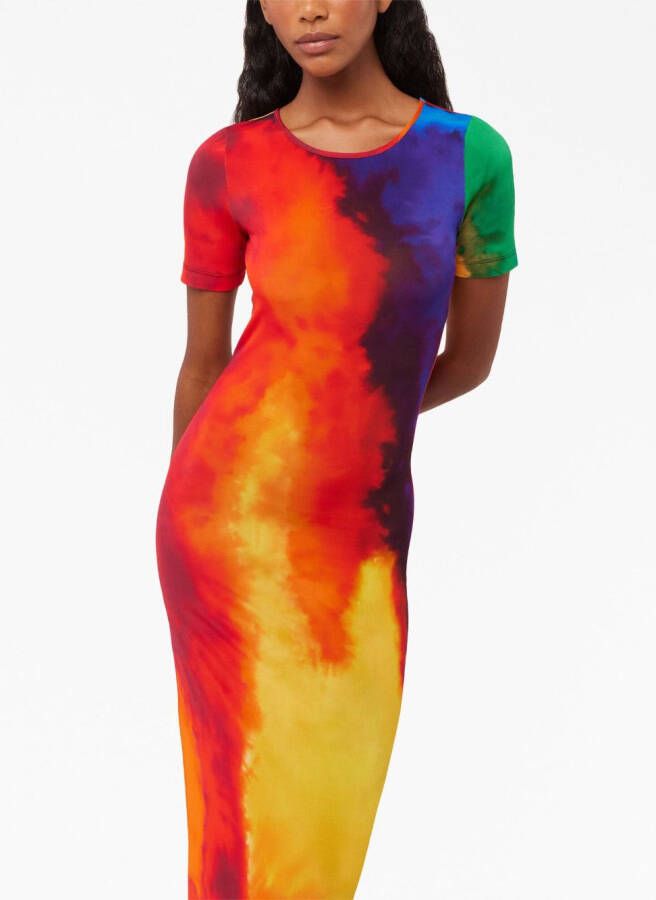 Rabanne Maxi-jurk met tie-dye print Oranje