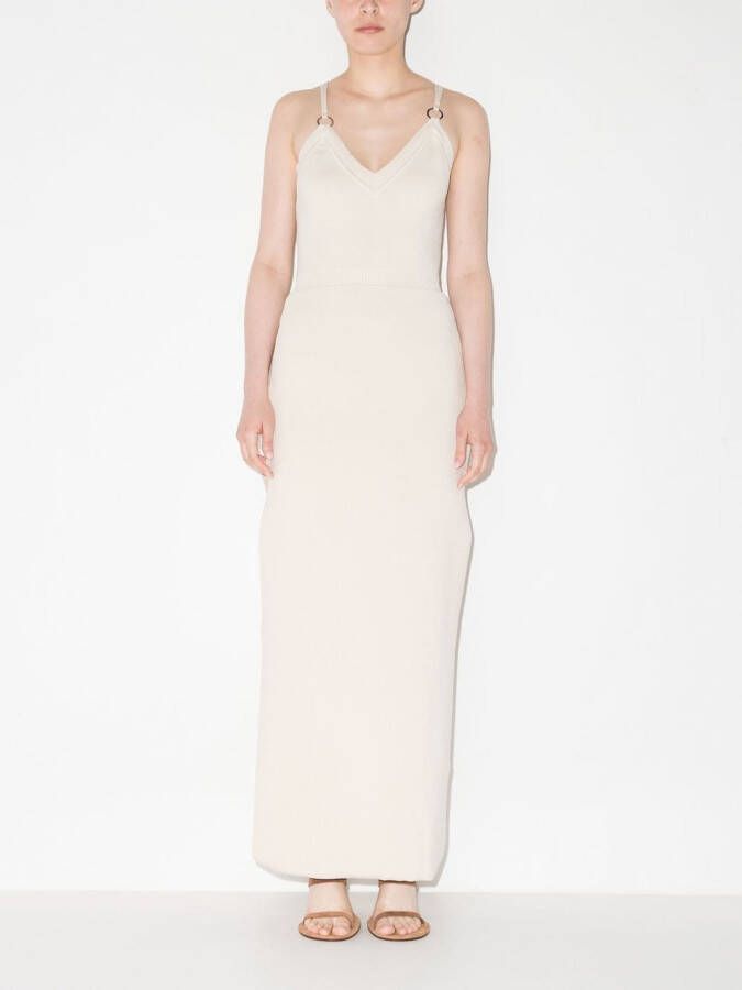 Rabanne Maxi-jurk met uitgesneden detail Beige