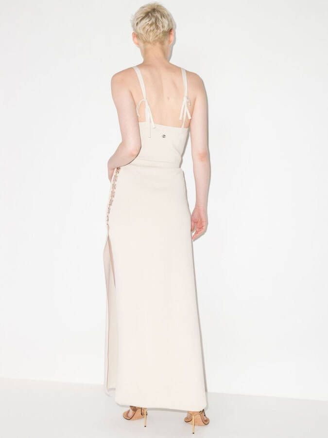 Rabanne Maxi-jurk met uitgesneden detail Beige