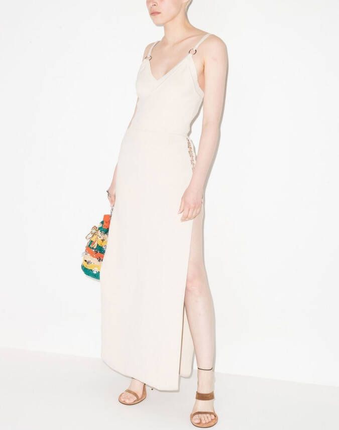 Rabanne Maxi-jurk met uitgesneden detail Beige