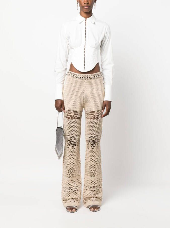 Rabanne High waist broek Beige