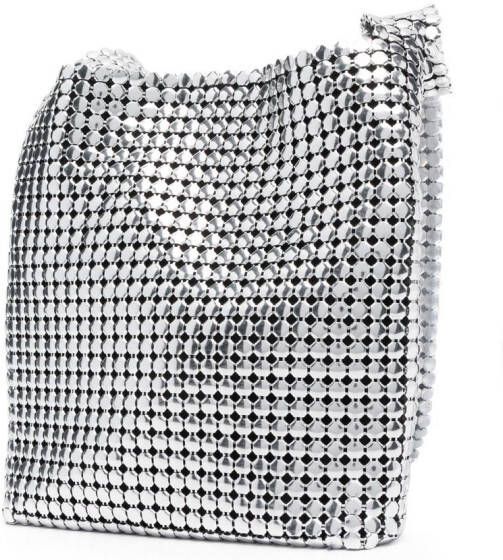 Rabanne Pixel kleine schoudertas Zilver
