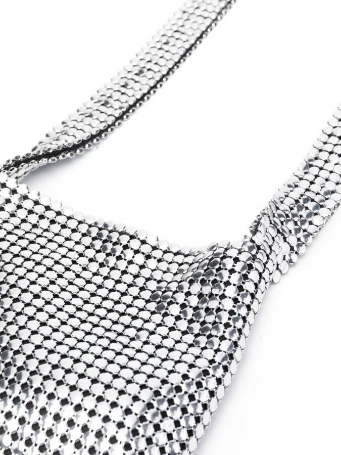 Rabanne Pixel kleine schoudertas Zilver