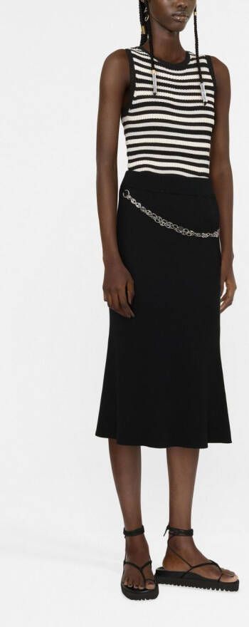 Rabanne Rok met kettingdetail Zwart
