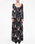 Rabanne Maxi-jurk met roosprint Zwart - Thumbnail 2