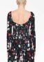 Rabanne Maxi-jurk met roosprint Zwart - Thumbnail 4