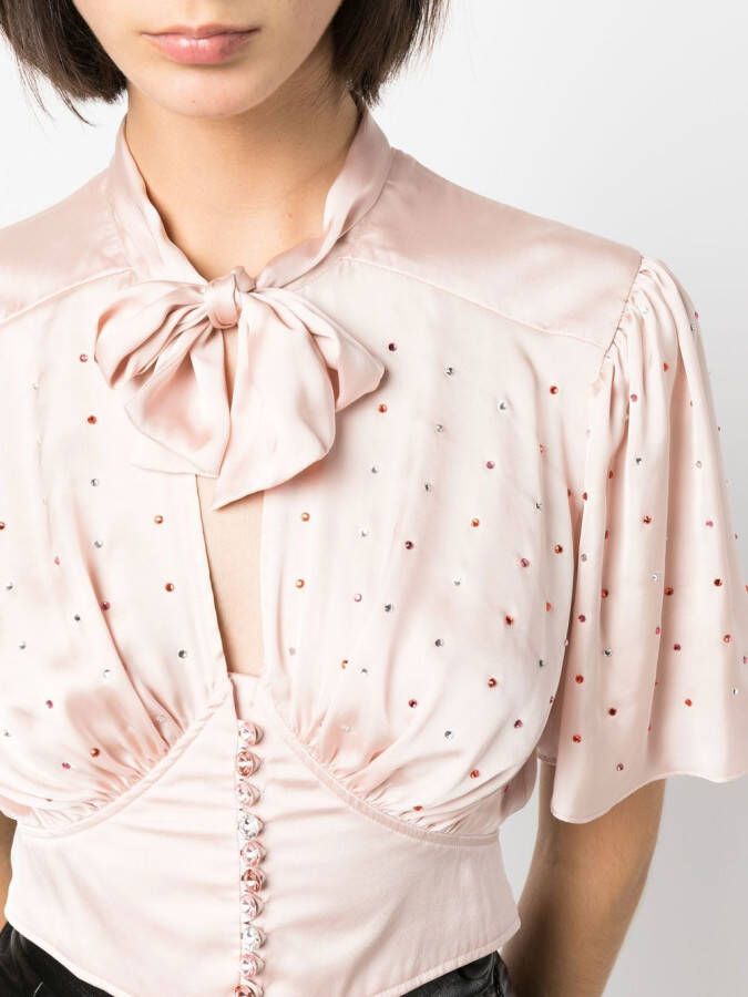 Rabanne Blouse verfraaid met pailletten Roze