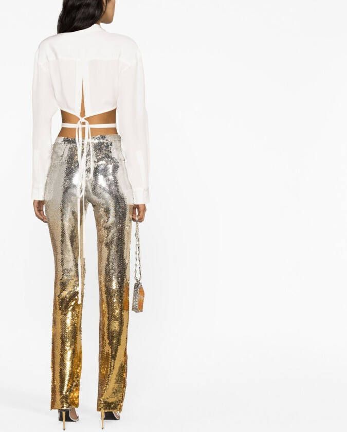 Rabanne Broek met pailletten Goud