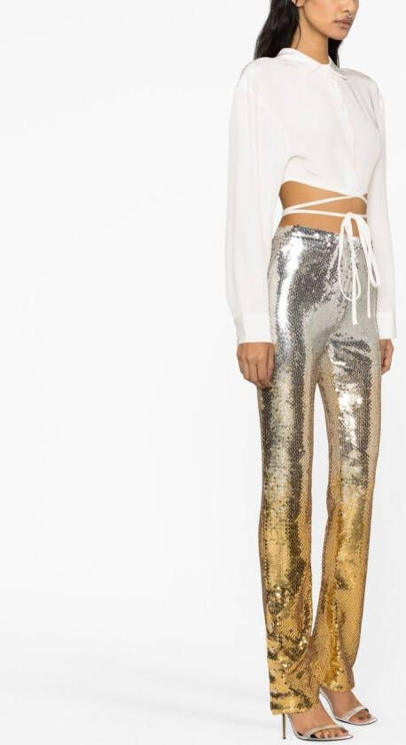 Rabanne Broek met pailletten Goud