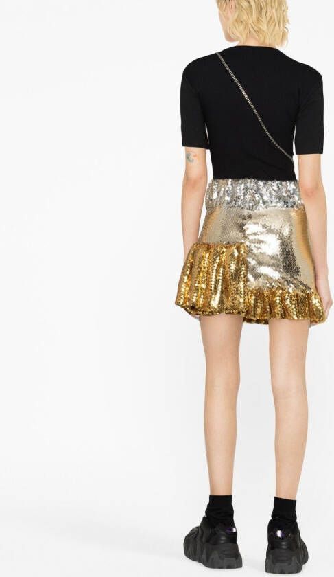 Rabanne Gelaagde mini-rok Zilver