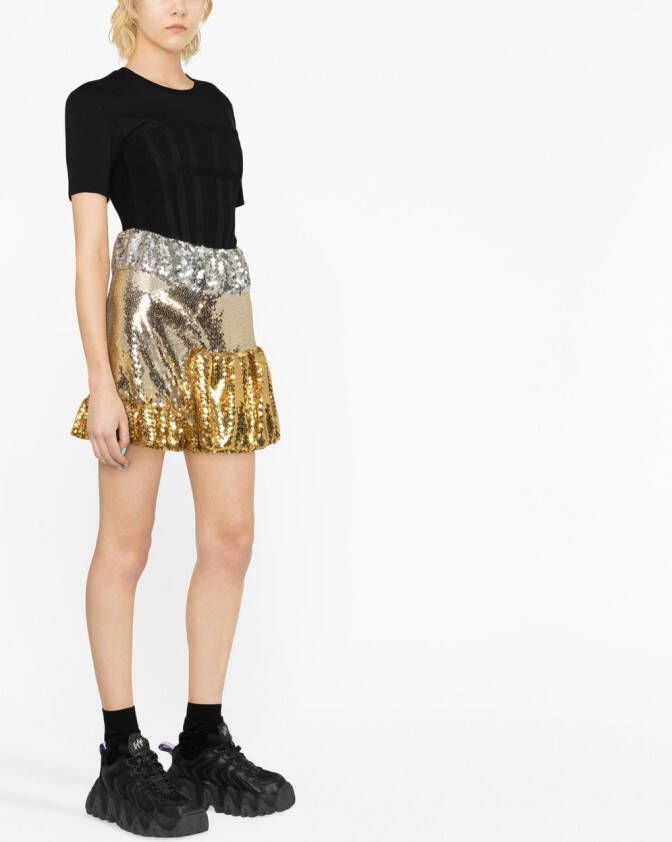 Rabanne Gelaagde mini-rok Zilver