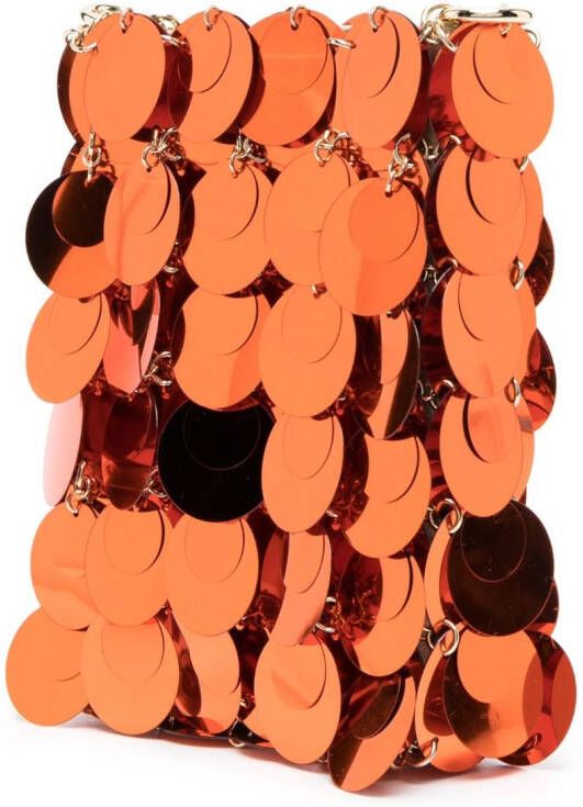 Rabanne Sparkle kleine crossbodytas Oranje