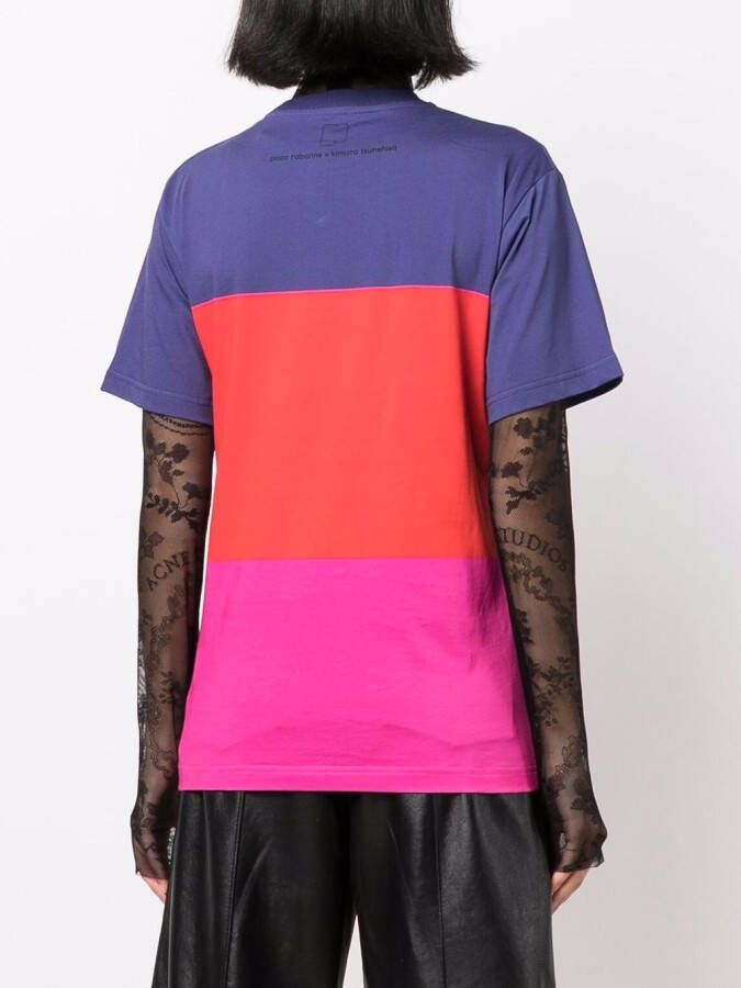 Rabanne T-shirt met colourblocking Paars