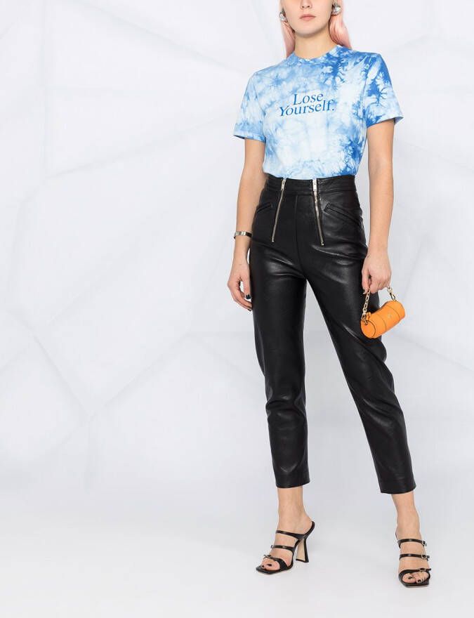 Rabanne T-shirt met tie-dye print Blauw