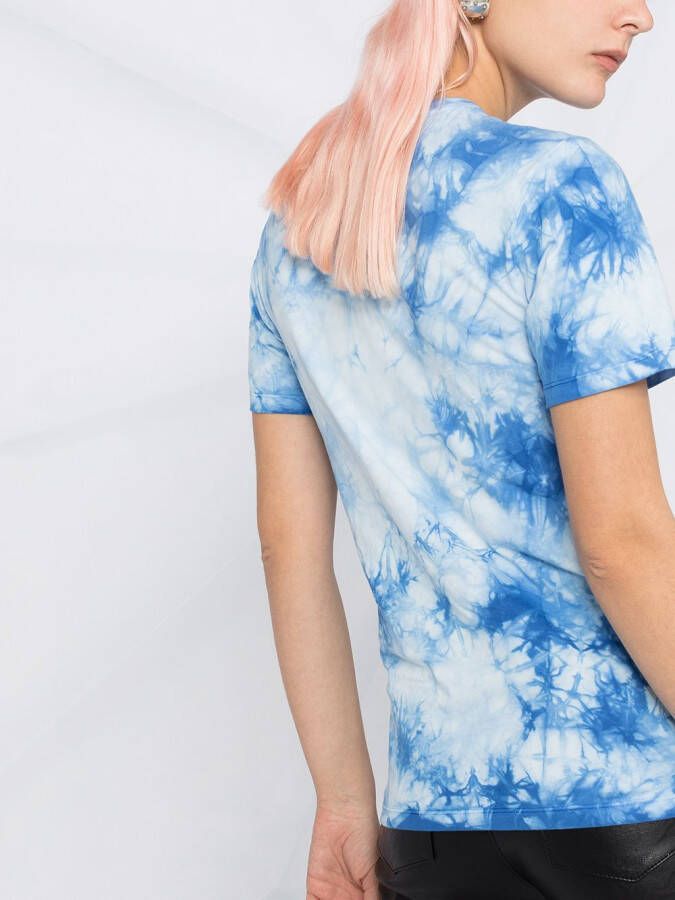 Rabanne T-shirt met tie-dye print Blauw