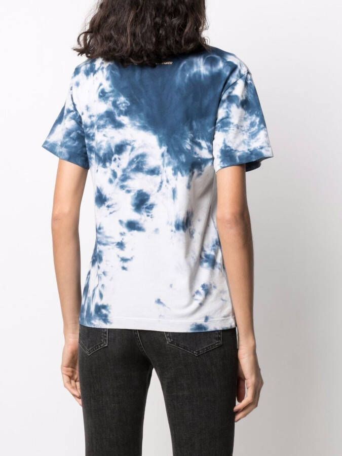 Rabanne T-shirt met tie-dye print Blauw